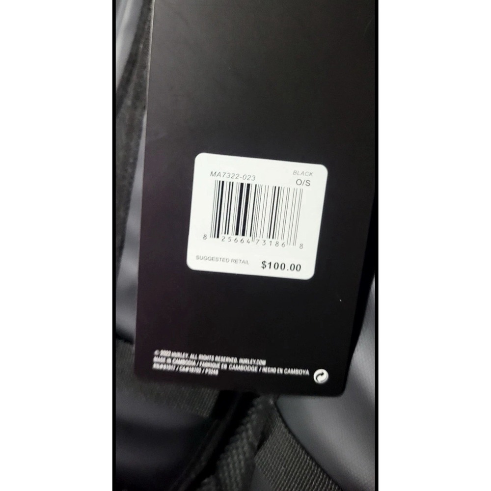NWT Hurley Black Renegade II Backpack Mens OS Water Resistant Tactical Surf Bag - Picture 9 of 12